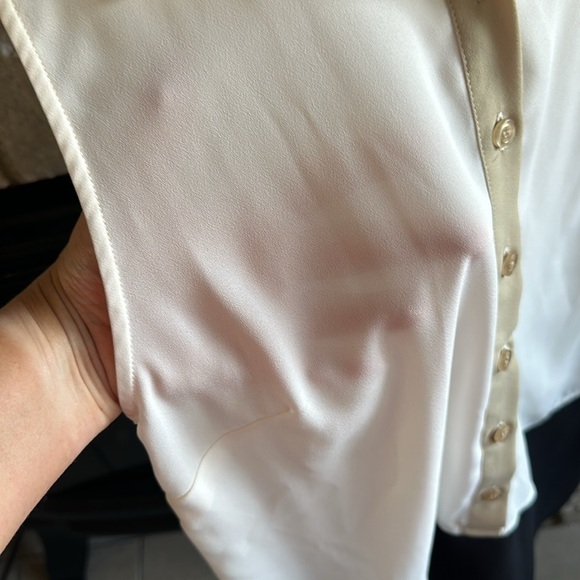 Christopher & Banks sleeveless semi sheer half button down sleeveless top medium - Picture 6 of 8